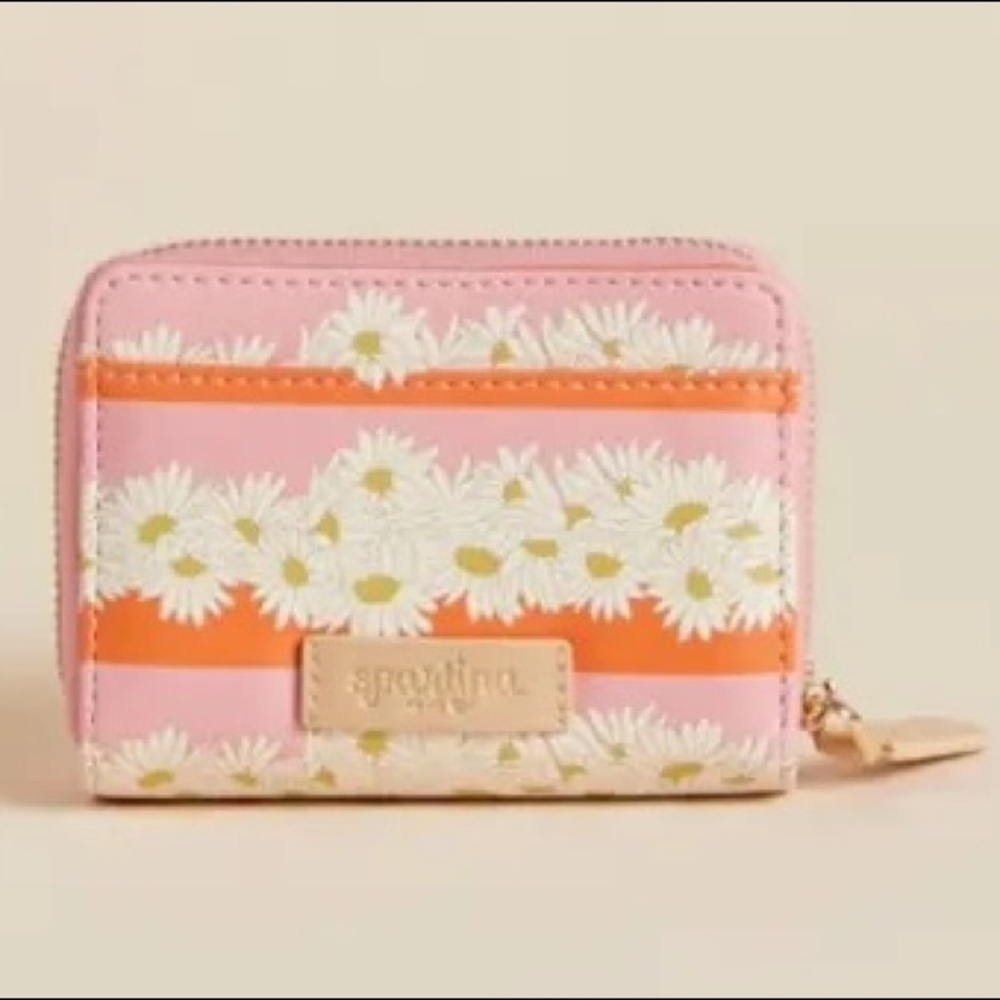 Spartina 449 AUDUBON DAISY STRIPE MINI WALLET in EUC